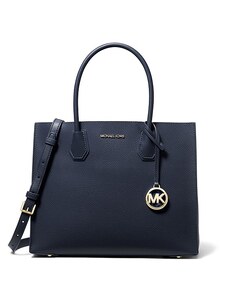 Michael Kors Mercer large kožená kabelka modrá navy