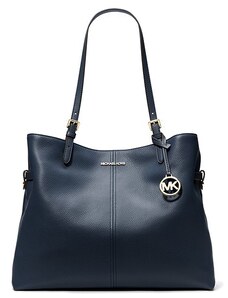 Michael Kors Lenox large kožená kabelka přes rameno modrá navy