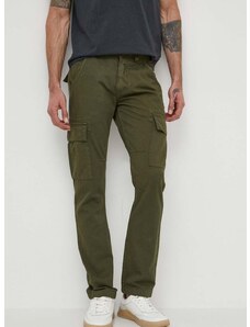 Bavlněné kalhoty Alpha Industries Agent Pant zelená barva, jednoduché, 158205.142