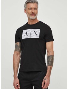 Bavlněné tričko Armani Exchange černá barva, s potiskem, 8NZTCK Z8H4Z NOS