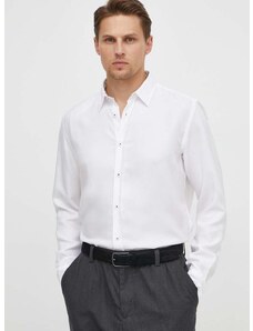 Košile BOSS pánská, bílá barva, regular, s klasickým límcem
