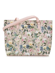 Dámská kabelka z ekologické kůže s květinami Wittchen, světle růžová, ekologická kůže