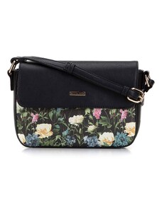 Malá dámská kabelka z ekologické kůže s květinami Wittchen, černá, ekologická kůže