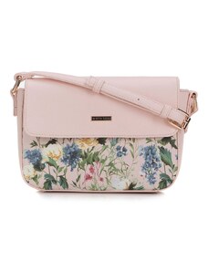 Malá dámská kabelka z ekologické kůže s květinami Wittchen, světle růžová, ekologická kůže
