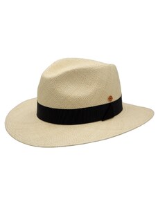 Luxusní panamský klobouk Fedora s černou stuhou - ručně pletený, UV faktor 80 - Ekvádorská panama - Mayser Gedeon