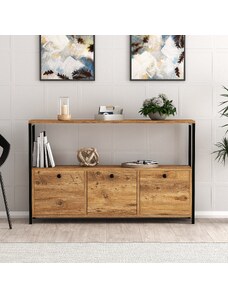 Hanah Home Skříňka Nero v2 - Walnut, Ořech, Černá