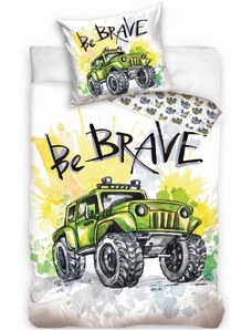 TipTrade (CZ) Bavlněné ložní povlečení Jeep - Be Brave - 100% bavlna Renforcé - 70 x 90 cm + 140 x 200 cm