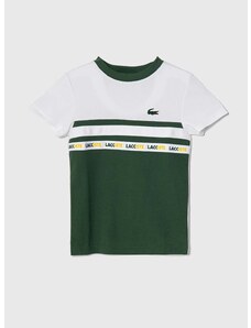 Dětské tričko Lacoste zelená barva, s potiskem