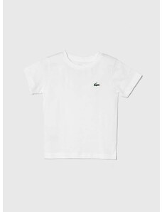 Dětské tričko Lacoste bílá barva