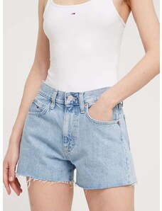 Džínové šortky Tommy Jeans dámské, hladké, high waist