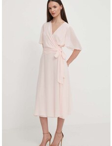 Šaty Lauren Ralph Lauren růžová barva, midi, 250909381