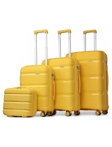 Konofactory Žlutá sada prémiových plastových kufrů "Majesty" - vel. S, M, L, XL