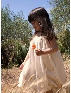Dětské bavlněné šaty Konges Sløjd oranžová barva, mini
