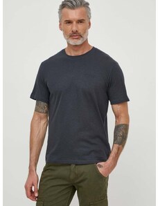 Tričko s příměsí lnu Pepe Jeans šedá barva