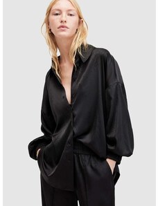 Košile AllSaints CHARLI JACQ SHIRT dámská, černá barva, relaxed, s klasickým límcem, W084PA
