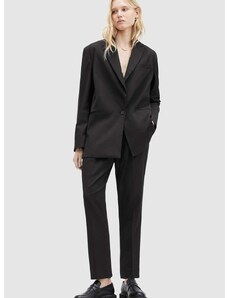 Kalhoty AllSaints NELLIE TROUSER dámské, černá barva, jednoduché, medium waist, WT513Z