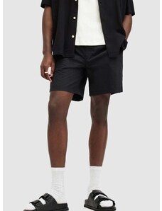 Plavkové šortky AllSaints WARDEN SWIMSHORT pánské, černá barva, M011WA