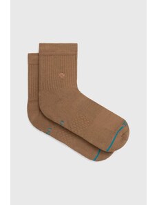 Ponožky Stance Icon Quarter hnědá barva