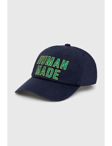 Bavlněná baseballová čepice Human Made 6 Panel Cap tmavomodrá barva, s aplikací, HM27GD012