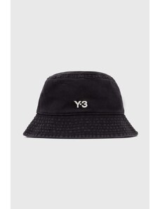 Bavlněná čepice Y-3 Bucket Hat černá barva, IX7000