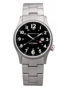 Momentum Watches Stříbrné pánské hodinky Momentum s ocelovým páskem Wayfinder GMT 40MM