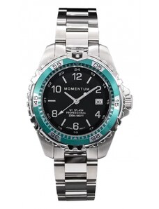 Momentum Watches Stříbrné pánské hodinky Momentum s ocelovým páskem Splash Black 38MM