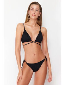 Trendyol Black Gimped Regular Bikini Bottom