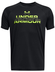 Triko Under Armour UA Tech Split Wordmark SS-BLK 1383010-001