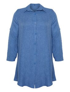Trendyol Curve Blue Plus Size Shirt