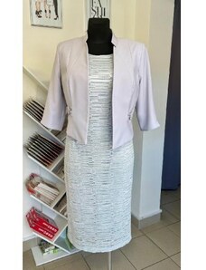 Dámský kostýmek šaty + sako - šedý L&S Fashion 216