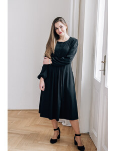 Šaty Eliana s dlouhým rukávem černé