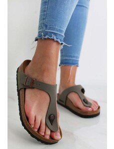 Birkenstock Dámské šedé pantofle Gizeh BF