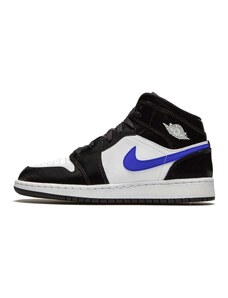 Jordan 1 Mid Black Racer Blue White (GS)