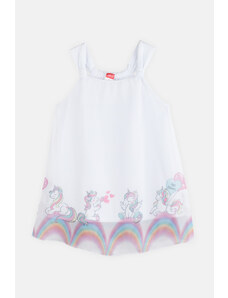 JOYCE Dívčí letní šaty na ramínka "RAINBOW UNICORN"/Bílá