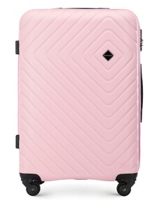 Střední kufr z ABS s geometrickým ražením Wittchen, světle růžová, ABS