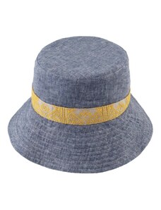 Bucket hat - letní modrý lněný klobouk - Fiebig 1903
