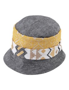 Bucket hat - letní šedý lněný klobouček - Fiebig 1903