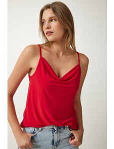 Happiness İstanbul Women's Red Strapless Collar Sandy Knitted Blouse