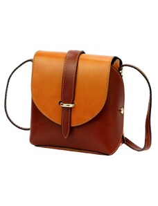 Gregorio Kožená moderní malá dámská crossbody kabelka hnědá / camel hnědá