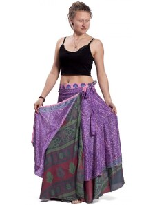 Indie Zavinovací sukně INAAYA fialovo-zelená I.
