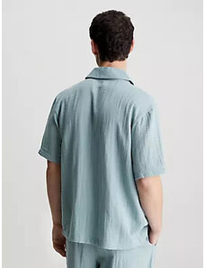 Spodní prádlo Pánské pyžamo S/S BUTTON DOWN 000NM2587ECYA - Calvin Klein