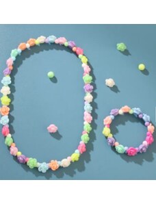 Jewelry Nihao Sada dětská náhrdelník a náramek růžičky