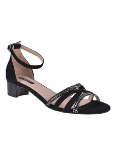 Sandály Lizard black suede + silver print 4643-0123-20-420