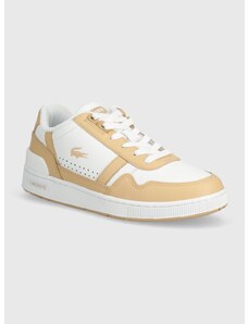 Kožené sneakers boty Lacoste T-Clip Contrasted Leather béžová barva, 47SFA0064