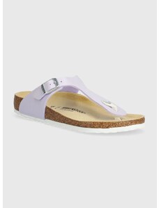 Dětské žabky Birkenstock Gizeh K BF Shiny Lizard fialová barva