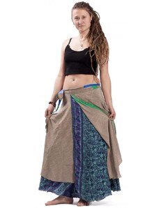 Indie Zavinovací sukně INAAYA modro-bežová II.