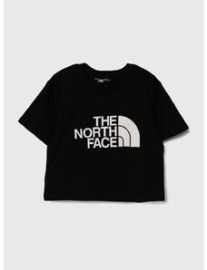 Dětské tričko The North Face CROP EASY TEE černá barva