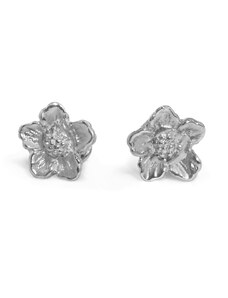 Klára Bílá Jewellery Dámské náušnice Pulsatilla pecky s květinou Stříbro 925/1000