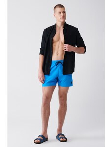 Avva Men's Blue Quick Dry Standard Size Flat Swimwear Marine Shorts