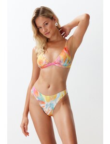 Trendyol Abstract Patterned V Cut Regular Bikini Bottom